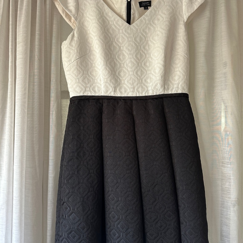 Elegant White and Black Women's Dress